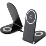 Mercedes Foldable Wireless Charger 2-in-1 MEMFBGSLK 15W Black Silver Star MagSafe