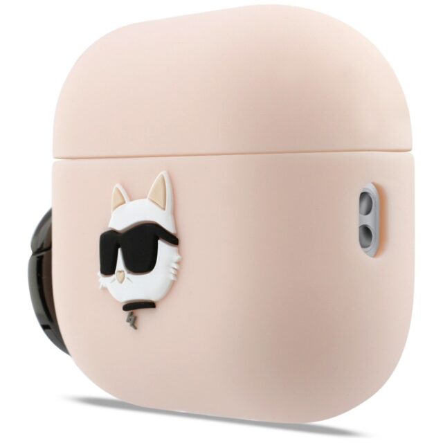 Case Karl Lagerfeld Silicone Chaupette   Head 3D for AirPods Pro 3 pink - imagine 2