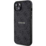 Guess GUHMP15SG4GFRK iPhone 15 / 14 / 13 6.1" black hardcase 4G Collection Leather Metal Logo - imagine 2