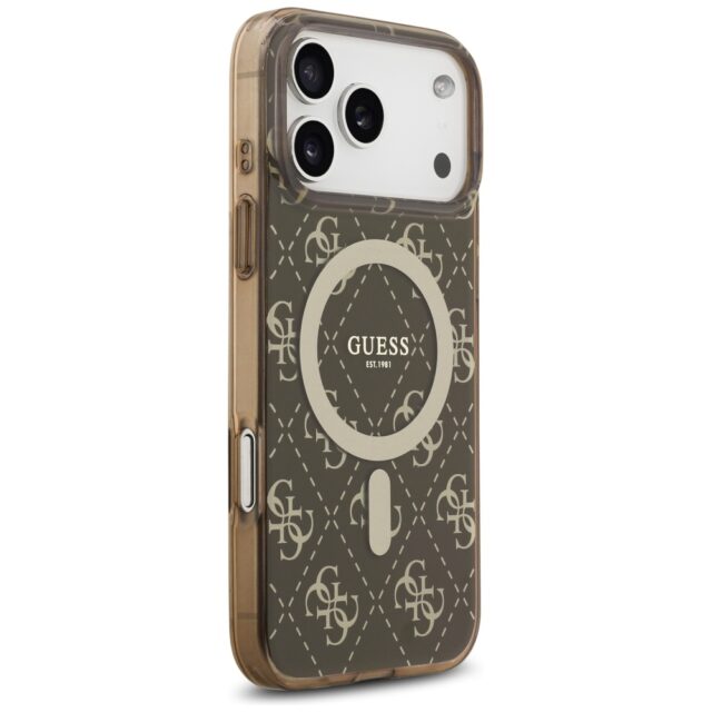 Guess IML 4G Background MagSafe Case for iPhone 17 Pro Brown - imagine 4