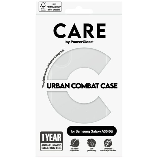 Case CARE by PanzerGlass Flagship Urban Combat for Samsung Galaxy A36 5G transparent - imagine 4