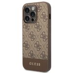 Guess GUHCP14LG4GLBR iPhone 14 Pro 6,1" brown hard case 4G Stripe Collection - imagine 2
