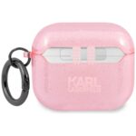 Karl Lagerfeld KLA3UCHGP AirPods 3 cover pink Glitter Choupette - imagine 2