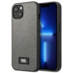 Karl Lagerfeld KLHCP13MSFMP2DG iPhone 13 / 14 / 15 6,1" hardcase silver Saffiano Plaque