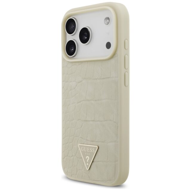 Guess Croco Triangle Logo MagSafe case for iPhone 17 Pro gold - imagine 2