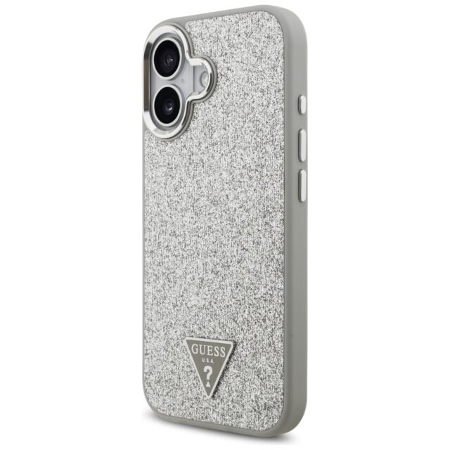 Case Guess Glitter Triangle Logo MagSafe for iPhone 17 silver - imagine 2