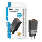 Beline Ład. network. 2x USB-C + 1x USB 65Wblack/black (head only) PD 3.0 + QC 3.0 BLN3CB65 GaN - imagine 2