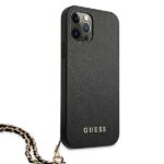 Guess GUHCP12MSASGBK iPhone 12/12 Pro 6,1"black hardcase Saffiano Chain - imagine 4