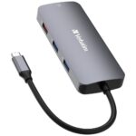 Verbatim Adapter Hub USB-C - HDMI/3xUSB-A/SD/microSD/2xUSB-C/Eternet aluminum 32152 - imagine 2