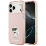 Karl Lagerfeld IML Aquarelle Choupette & Logo MagSafe Case for iPhone 17 Pro Max Pink