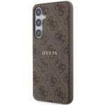Guess GUHMS24MG4GFRW S24+ S926 brown hardcase 4G Collection Leather Metal Logo MagSafe - imagine 2