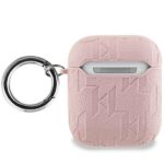 Karl Lagerfeld KLA2PGKIPP AirPods 1/2 cover pink Monogram Karl Head - imagine 2