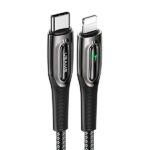 USAMS Braided Cable USB-C to Lightning Smart Power-off 20W PD Cable 1.2m black/black SJ518USB01 (US)