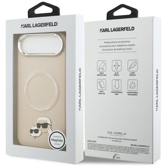Karl Lagerfeld Karl & Choupette Pins MagSafe Case for iPhone Air Beige - imagine 8