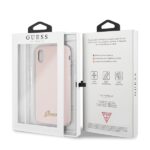 Guess GUHCPXLSLMGLP iPhone X/Xs light pink hard case Silicone Vintage Gold Logo - imagine 7