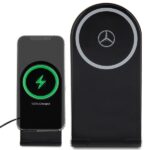 Mercedes Foldable Wireless Charger 2-in-1 MEMFBGSLK 15W Black Silver Star MagSafe - imagine 2