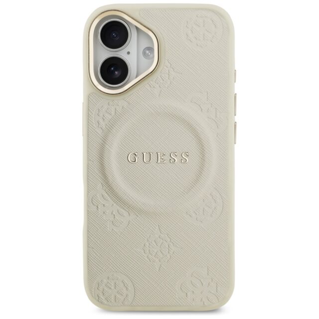 Case Guess Peony Hot Stamp MagSafe for iPhone 17 beige - imagine 3