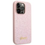 Guess GUHCP14LHGGSHP iPhone 14 Pro 6,1" pink hard case Glitter Script - imagine 4