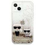 Karl Lagerfeld KLHCP13MGKCD iPhone 13 / 14 / 15 6,1" gold hardcase Liquid Glitter Karl&Choupette - imagine 3