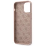 Guess GUHCP12SLSLMGLP iPhone 12 mini 5,4" light pink hardcase Silicone Script Gold Logo - imagine 4