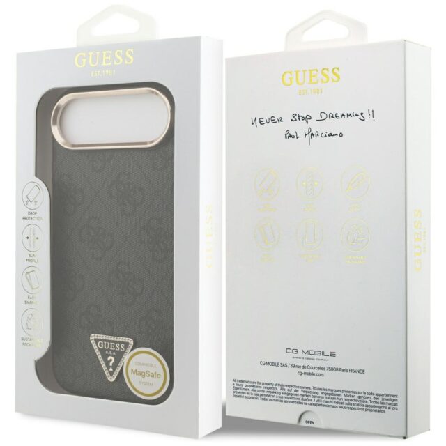 Case Guess 4G Triangle Logo MagSafe for iPhone Air black gold - imagine 8
