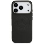 Mercedes Leather Vintage Logo MagSafe Case for iPhone 17 Pro Black - imagine 3