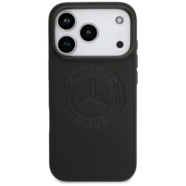 Mercedes Leather Vintage Logo MagSafe Case for iPhone 17 Pro Black - imagine 3