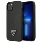 Guess GUHCP13SPSATLK iPhone 13 mini 5,4" black hardcase SaffianoTriangle Logo