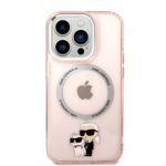 Karl Lagerfeld KLHMP14LHNKCIP iPhone 14 Pro 6,1" hardcase pink Iconic Karl&Choupette Magsafe - imagine 3