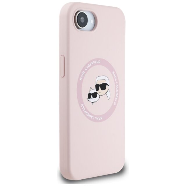 Case Karl Lagerfeld Silicone Karl&Choupette Heads MagSafe for iPhone 16e pink - imagine 4