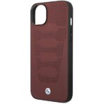 Etui BMW BMHCP14S22RPSR iPhone 14 / 15 / 13 6.1" burgundowy/burgundy Leather Seats Pattern - imagine 6