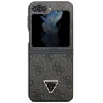 Guess GUHCZF5P4TDPK F731 Z Flip5 black hardcase Leather 4G Diamond Triangle - imagine 2