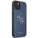 Guess GUHCP13SSA4GSBL iPhone 13 mini 5,4" blue hardcase Saffiano 4G Metal Logo - imagine 4