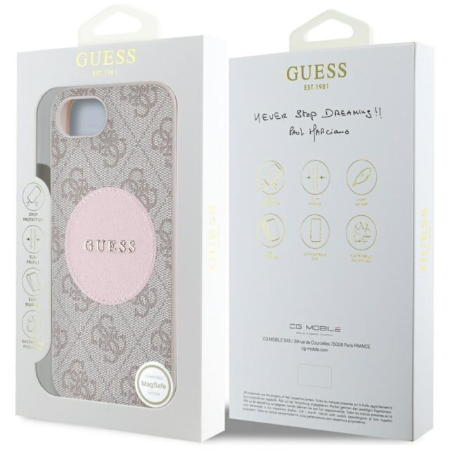 Case Guess 4G Circle Classic Logo MagSafe for iPhone 16e pink - imagine 8
