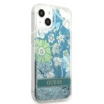 Guess GUHCP13SLFLSN iPhone 13 mini 5,4" green hardcase Flower Liquid Glitter - imagine 4