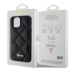 Guess GUHCP15SPSQSQSK iPhone 15 / 14 / 13 6.1" black hardcase Quilted Metal Logo - imagine 8