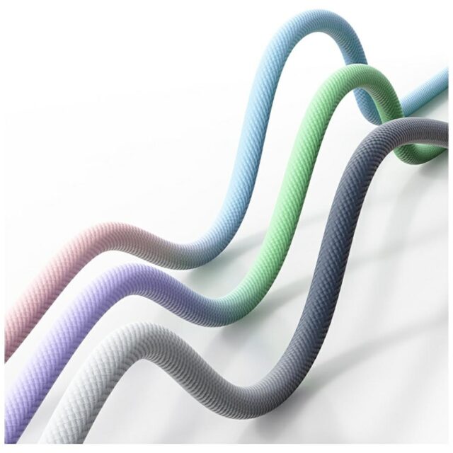 Cable  USAMS Bicolor Series SJ756 PD 60W USB-C/USB-C 1.2m green and purple - imagine 3