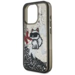 Case Karl Lagerfeld Liquid Glitter       Choupette Logo MagSafe for iPhone 16 Pro black - imagine 6