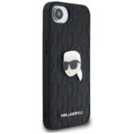 Case Karl Lagerfeld Monogram Karl Head Pin for iPhone 16e black - imagine 4