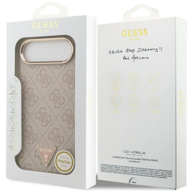 Case Guess 4G Triangle Logo MagSafe for iPhone Air pink gold - imagine 8