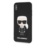 Karl Lagerfeld KLHCI65SLFKBK iPhone Xs Max  hardcase black Silicone Iconic - imagine 2