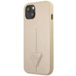 Guess GUHCP14MPSATLE iPhone 14 Plus / 15 Plus 6.7" beige hardcase SaffianoTriangle Logo - imagine 2