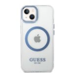 Guess GUHMP14MHTRMB iPhone 14 Plus / 15 Plus 6.7" blue hard case Metal Outline Magsafe - imagine 3