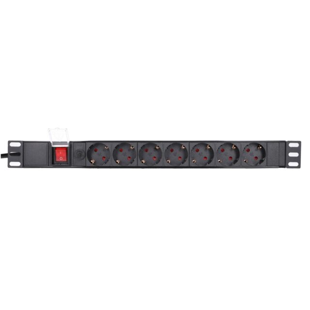 Extralink EXPDU7EU SW | Power strip | 19" 1U, 7 EU sockets, with switch, 2m - imagine 6