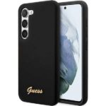Guess GUHCS23SSLSMK S23 S911 black hardcase Silicone Vintage Gold Logo