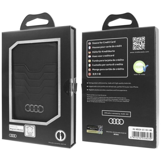 Audi Leather Wallet Card Slot Stand black MagSafe AU-MSCH-GT/D3-BK - imagine 9