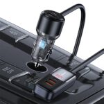 USAMS Car charger C40 3xUSB+2xUSB-C 165WPD+QC Fast Charge black/black CC213CC01 (US-CC213) - imagine 4