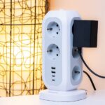 Verbatim Vertical Power Strip 15W 11xAC EU/2xUSB-C/2xUSB-A 2m EUPT-01 white 49547 - imagine 4