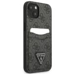 Guess GUHCP13MP4TPK iPhone 13 / 14 / 15 6.1" black hardcase 4G Triangle Logo Cardslot - imagine 4