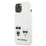 Karl Lagerfeld KLHCP13MSSKCW iPhone 13 / 14 / 15 6,1" hardcase white Silicone Karl & Choupette - imagine 2